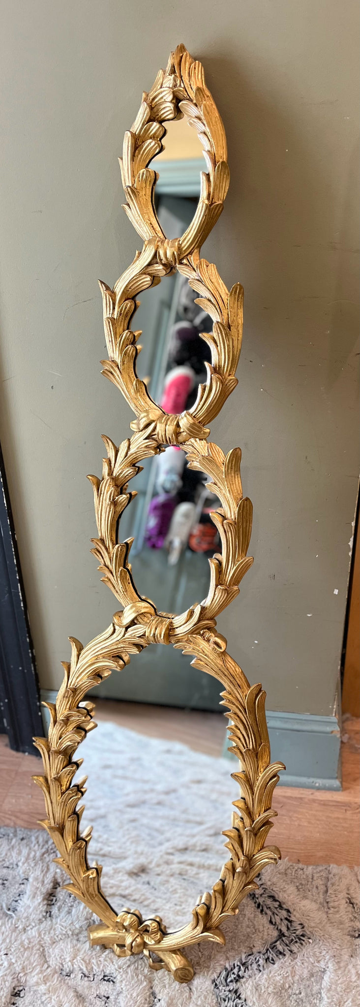 Ornate Gold 4 Wreath Mirror