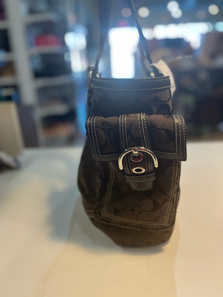Vintage Coach Brown Signature Canvas Handbag
