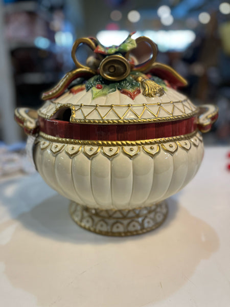 Fitz & Floyd "Jingle Bells & Bows" Punch Bowl