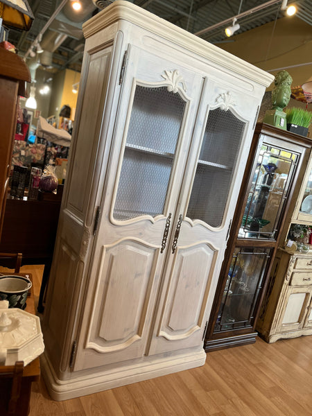 White Washed Wood Armoire