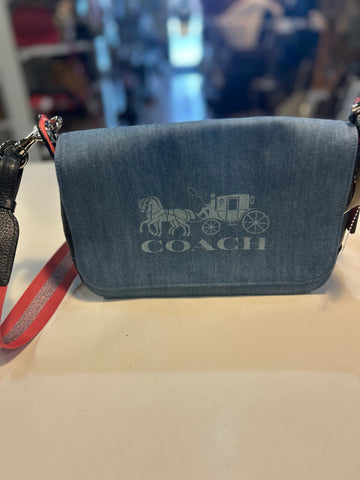 Coach Denim "Jes Messenger Crossbody" Handbag