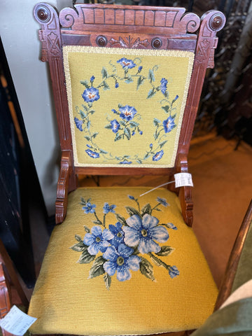 Yellow Victorian Needlepoint Chair