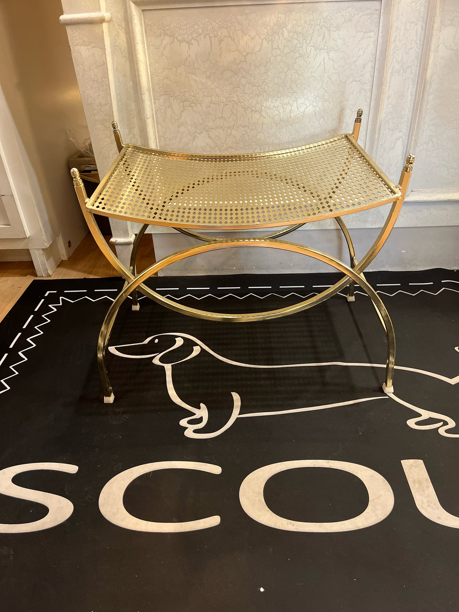 Vintage Gold Regency Style Bench