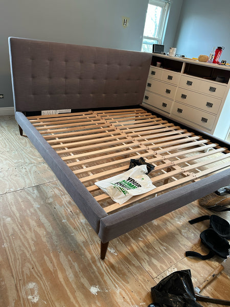 West Elm Gray California King Bed