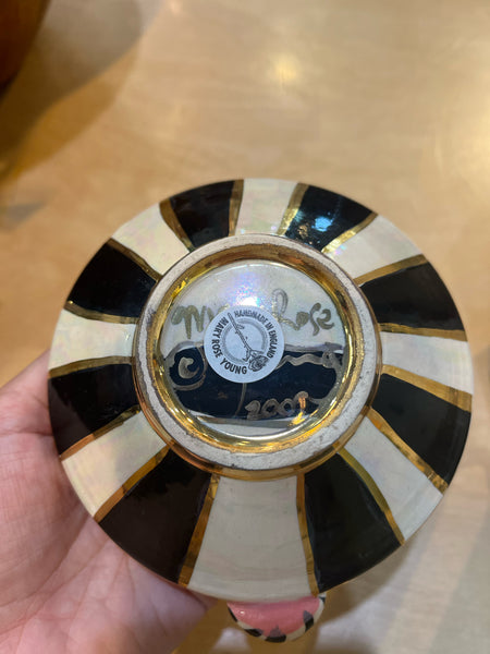 Signed Mary Rose Young Stripe & Crown Dish