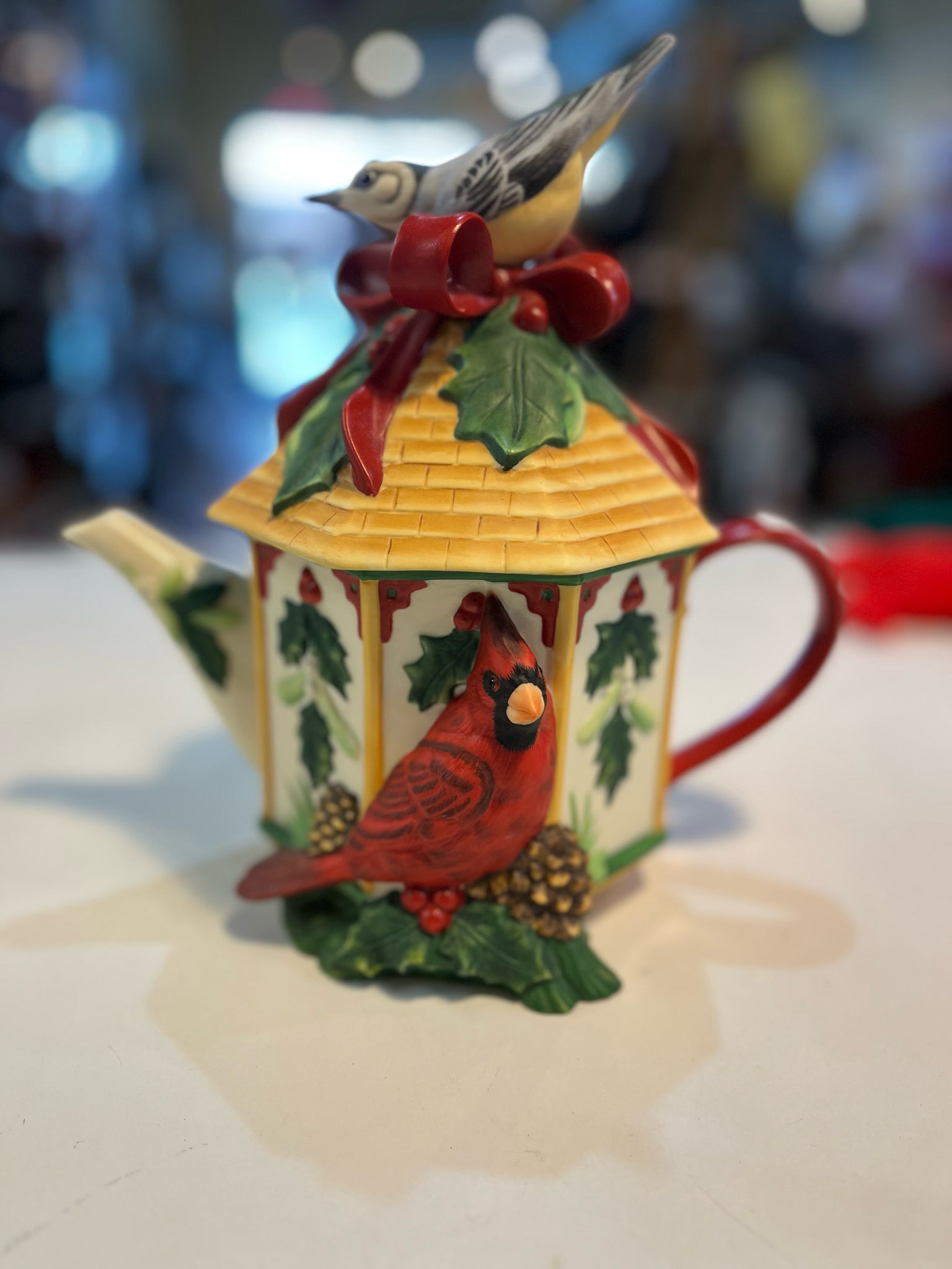 Lenox "Winter Greetings Birdhouse" Teapot