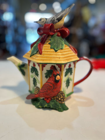 Lenox "Winter Greetings Birdhouse" Teapot