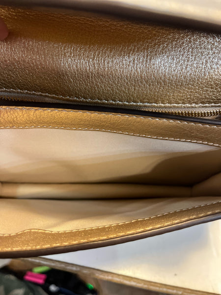 Tory Burch Gold "McGraw Flat" Crossbody