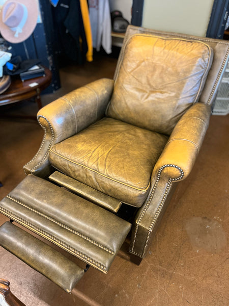 Brown Leather & Studded Detail Recliner
