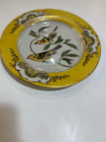 Vintage Hua Rong Tang Zhi Yellow Bird Porcelain Plate