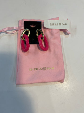 Sheila Fajl Pink Chain Link Earrings