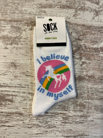 “I Believe In Myself” Glitter Women’s Crew Socks