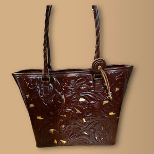 Patricia Nash “Adeline Tote Burnished Cutout Tooled” Handbag