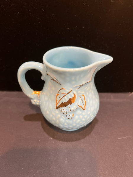 Vintage Wade Golden Turquoise Blue Creamer Pitcher