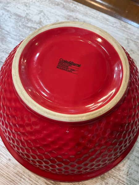 Crate & Barrel Red Bowl