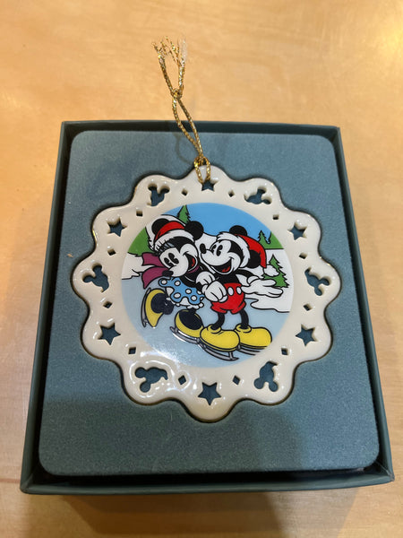 Lenox Mickey & Minnie Skating Ornament