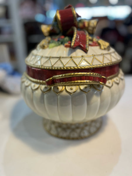 Fitz & Floyd "Jingle Bells & Bows" Punch Bowl