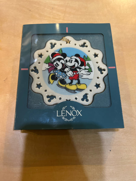 Lenox Mickey & Minnie Skating Ornament