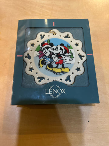 Lenox Mickey & Minnie Skating Ornament