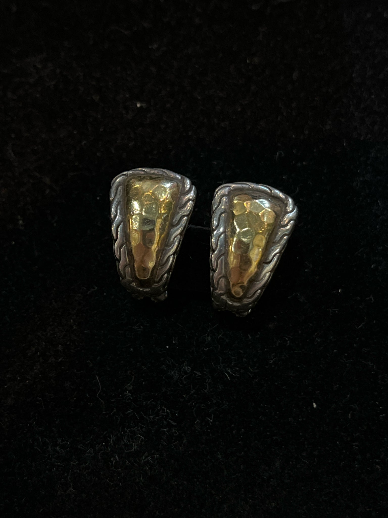 John Hardy 22k Gold Hammered Earrings