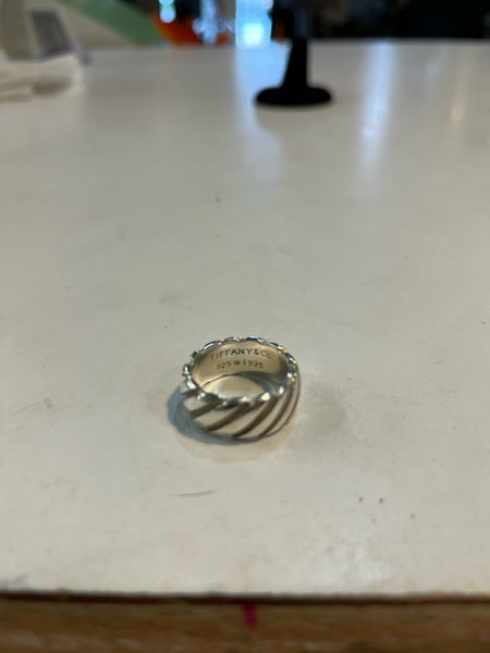 Tiffany "Atlas Twist Groove Stripe Wide Band" Ring