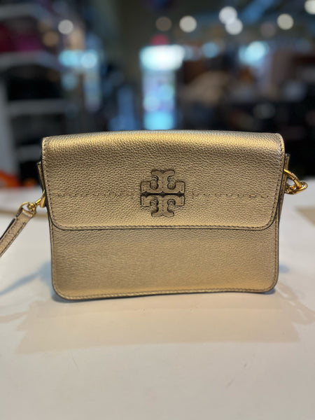Tory Burch Gold "McGraw Flat" Crossbody