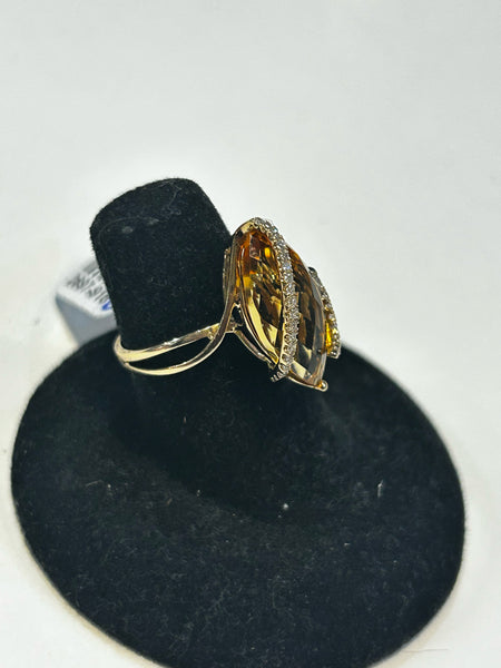 Effy Citrine & Diamond Ring