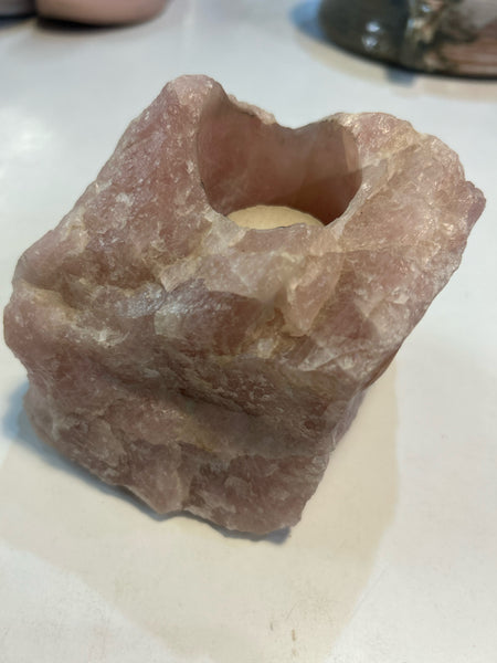 Rose Quartz Votive Holder