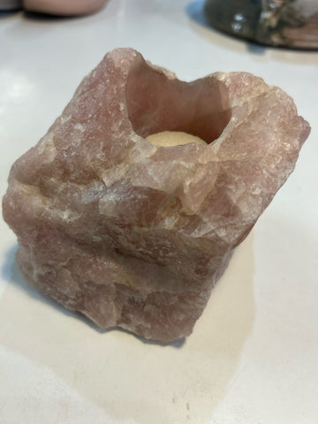 Rose Quartz Votive Holder