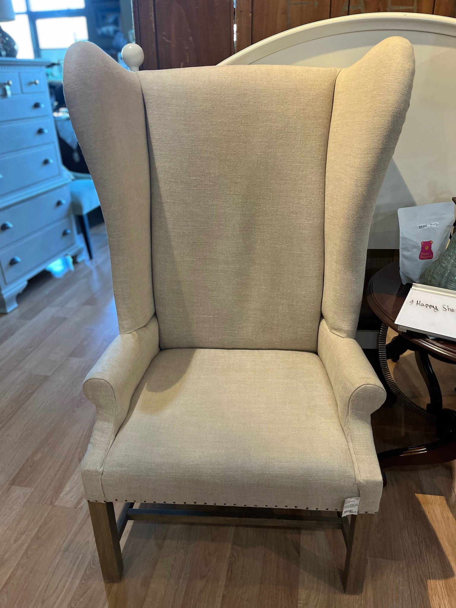 Restoration Hardware Beige "French Wingback" Chair