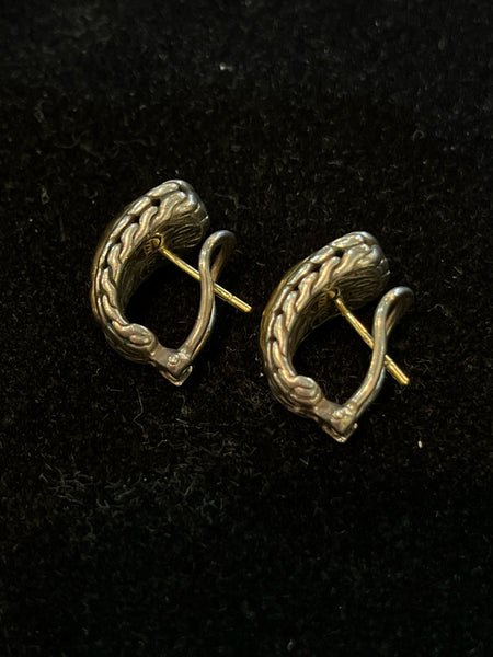 John Hardy 22k Gold Hammered Earrings