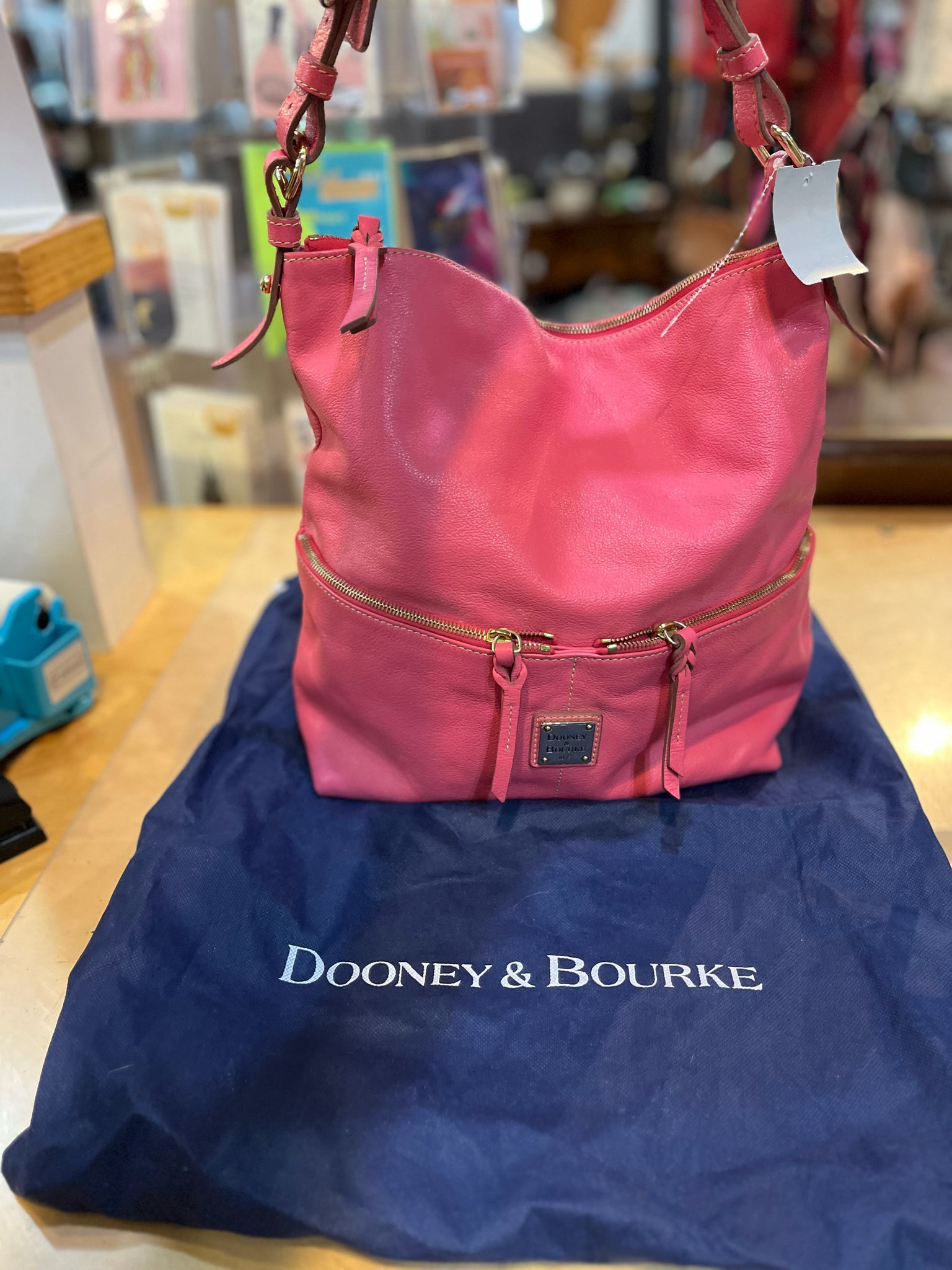 Dooney & Bourke Hot Pink Pebble Leather Handbag