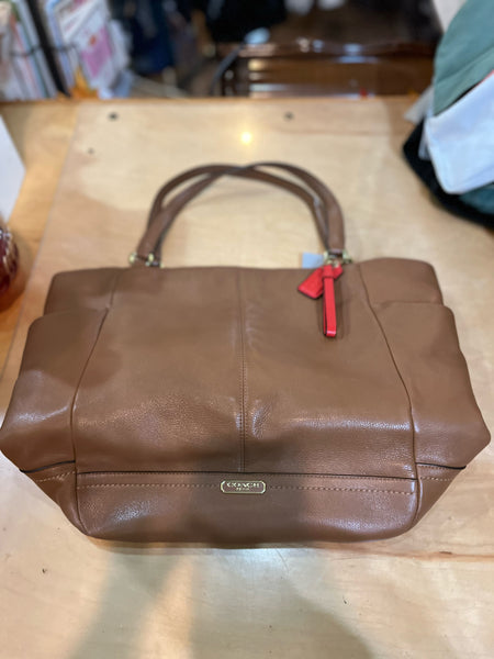 Coach Camel Leather Tote Handbag