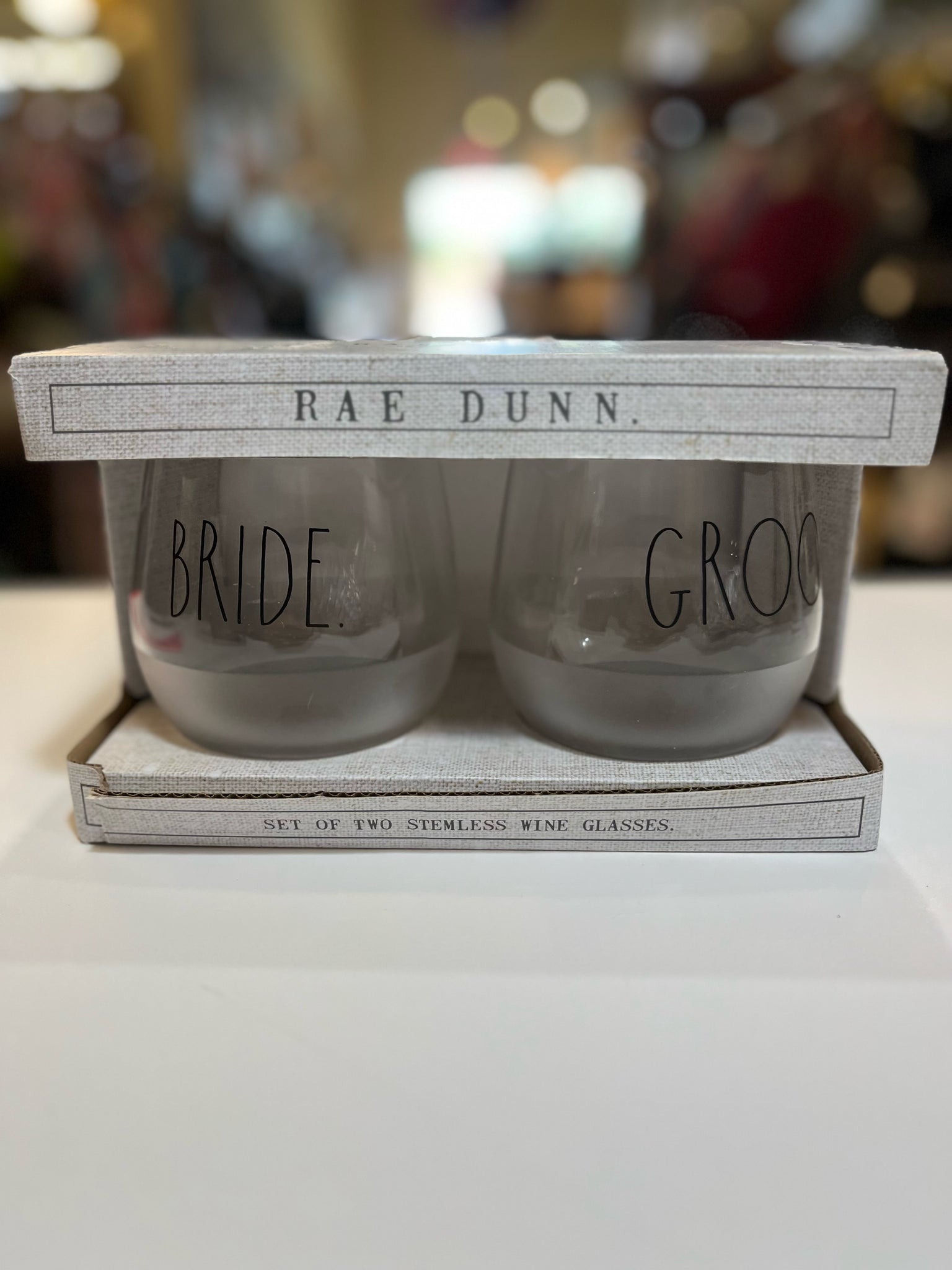 Rae Dunn Set of 2 Bridal Wine Glasses