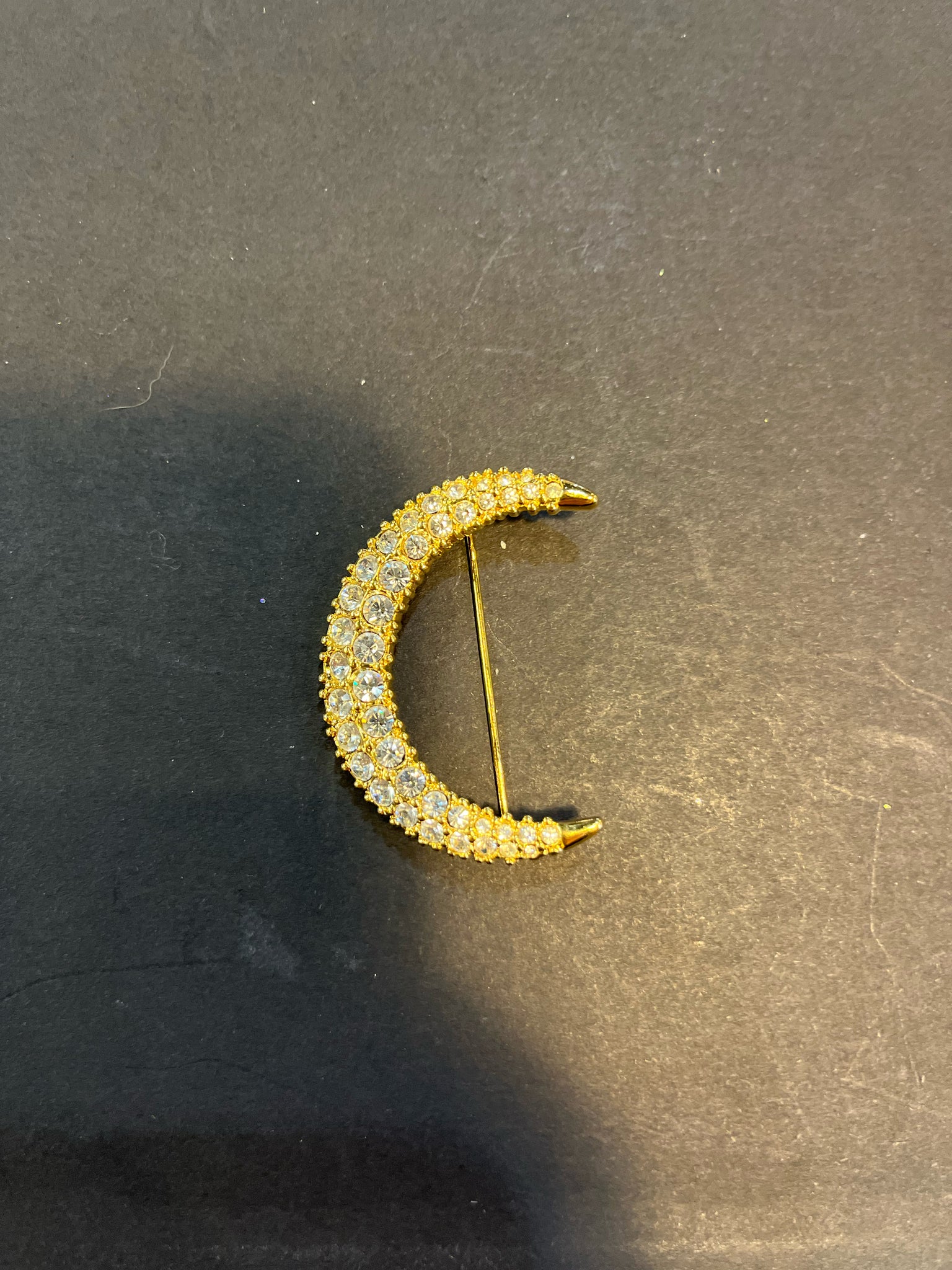 Swarovski Cresent Moon Brooch