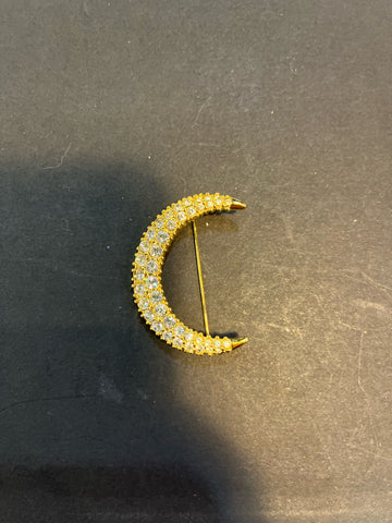 Swarovski Cresent Moon Brooch