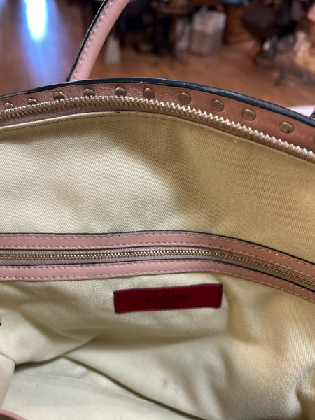 Authentic Valentino "Vitello Rockstud Dome Shopper" Handbag