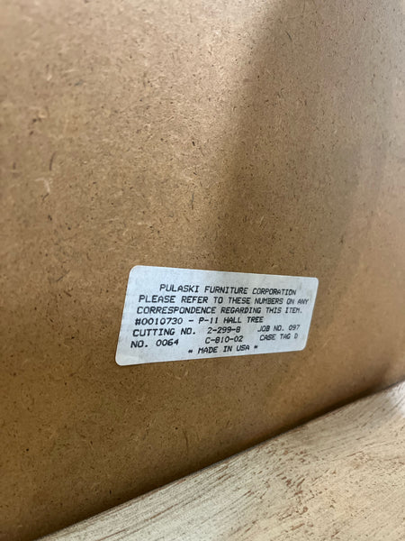 Pulaski Tufted Leather Seat Brown Hall Tree