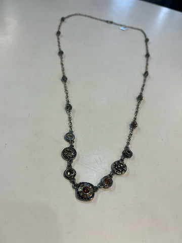 Patricia Locke Long Bronze Crystal Necklace