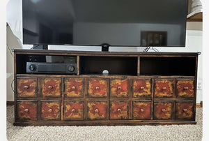 Pottery Barn Red Console Table