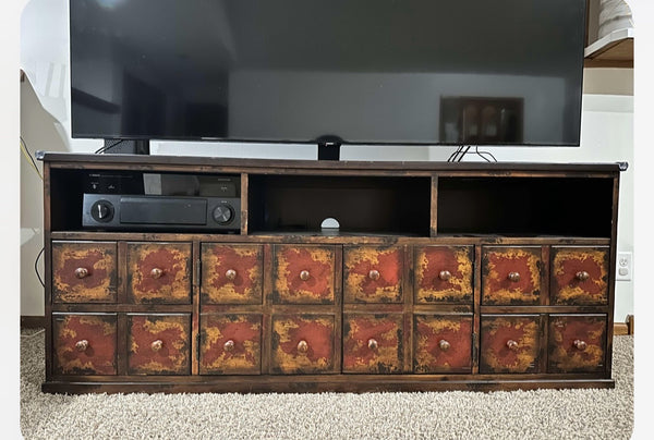 Pottery Barn Red Console Table