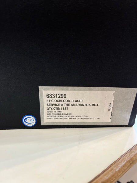 Bombay 5 Piece Oxblood Tea Set