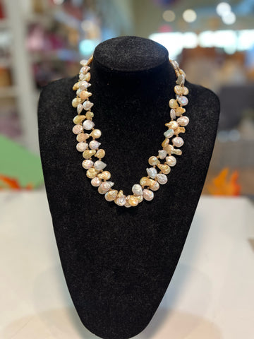 Champagne Coin Pearl Necklace