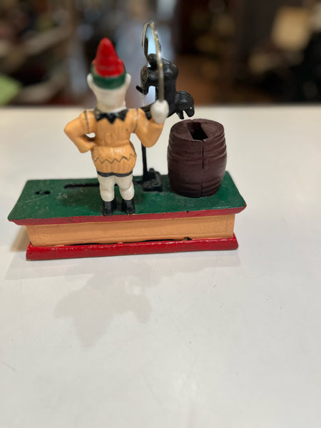 Trick Dog Cast Iron Coin Bank