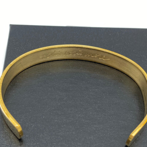 Brass 'She's Worth More' Engraved Cuff Bracelet