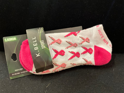 K Bell Women's Breast Cancer Awareness Sport Socks