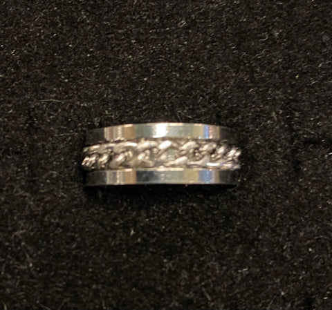 Spinner Ring - Silver with Silver Rope Size 9