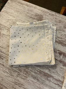 Set of 6 Gold Polka Dot Napkins