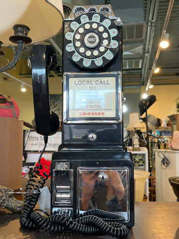 Vintage Black Wall Telephone