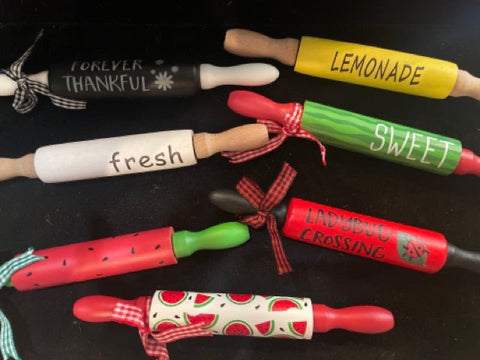 Wooden Decorations - Rolling Pin Themed